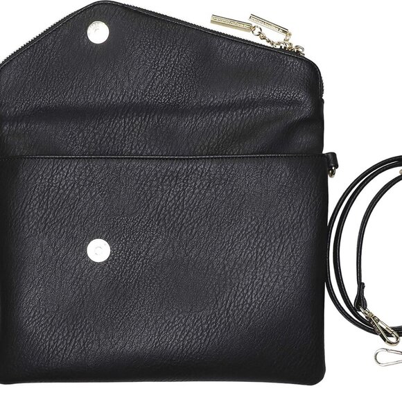 Fold-Over Envelope Wristlet Clutch Crossbody Bag with Tassel Accents - Picture 6 of 7